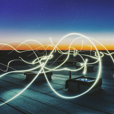 Qualitative research with Marvin leads to interconnectedness of data, reflected in swirling lights at night